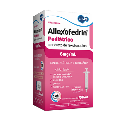 Allexofedrin 6mg/mL, caixa com frasco com 150ml
